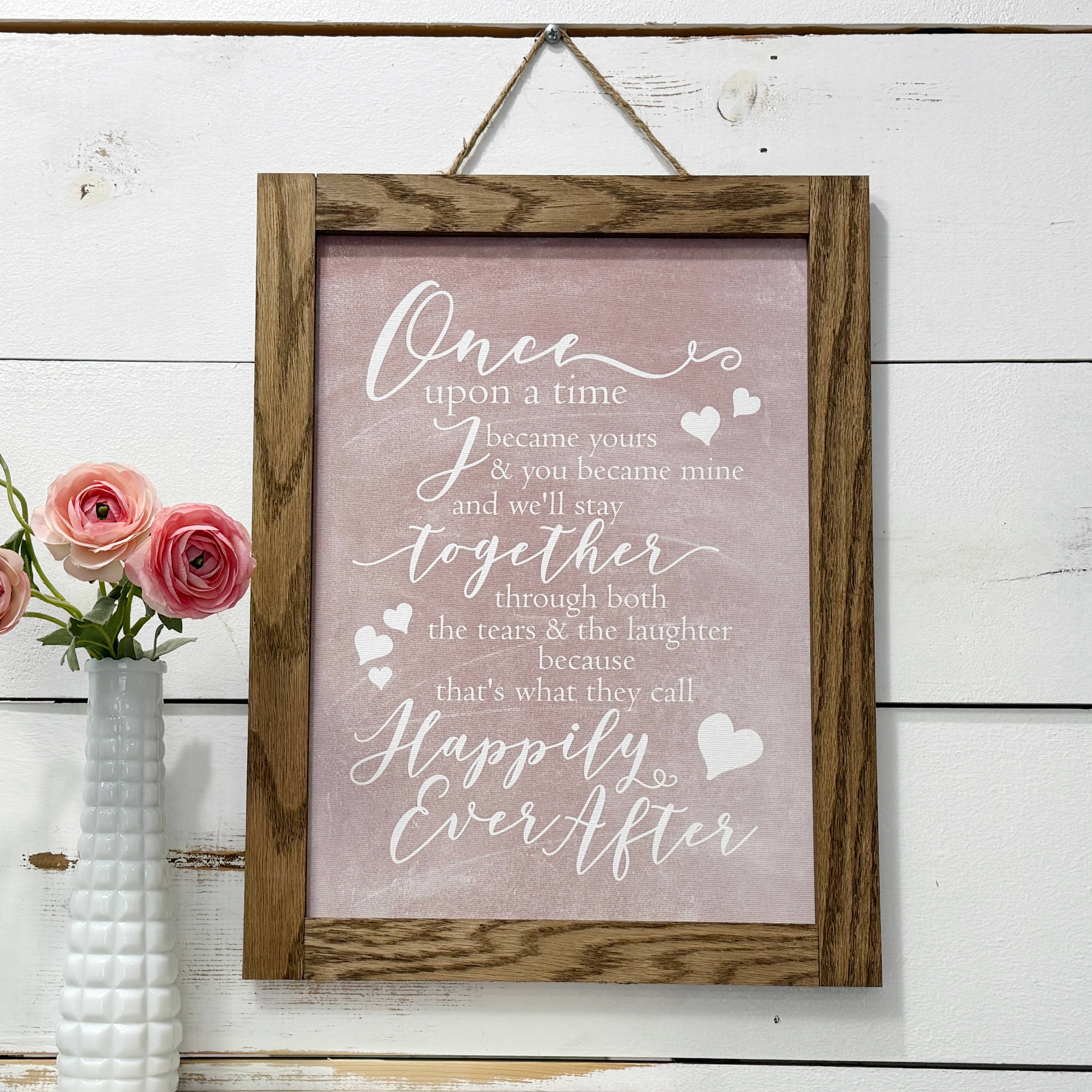 Hangout Home - Wholesale Sign - Once Upon a Time Canvas Wood Sign Framed Wall Art Print2