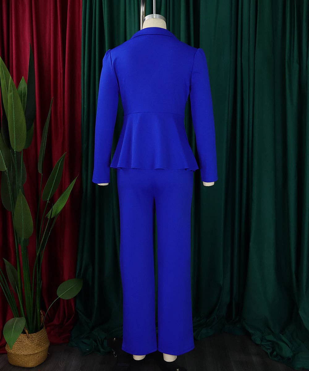 Aria Romance - Wholesale Suit Set - Women's - Ruffled Sleeve Wide-Leg Trouser Set3