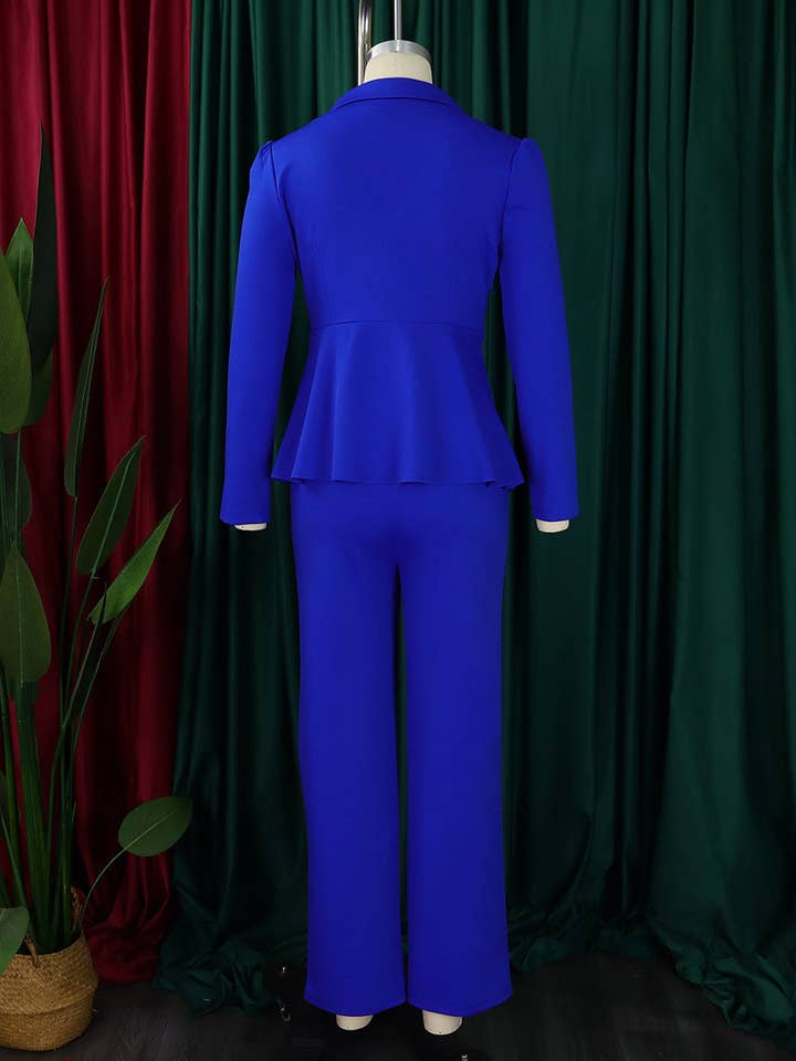 Aria Romance - Wholesale Suit Set - Women's - Ruffled Sleeve Wide-Leg Trouser Set3