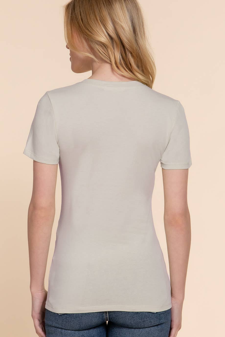 Active Basic | Active USA - Wholesale T-Shirt - Women's - Short Sleeve Cotton Jersey V-neck Top 26