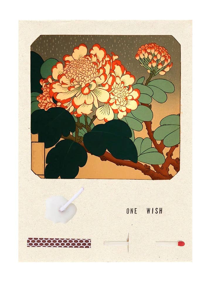 Flower Woodblock for wholesale by Wish Cards
