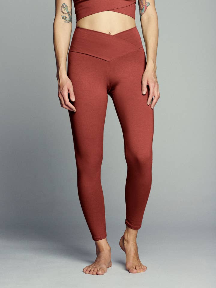 Leggings da yoga Burnt Henné per la vendita all'ingrosso da parte di Budevi