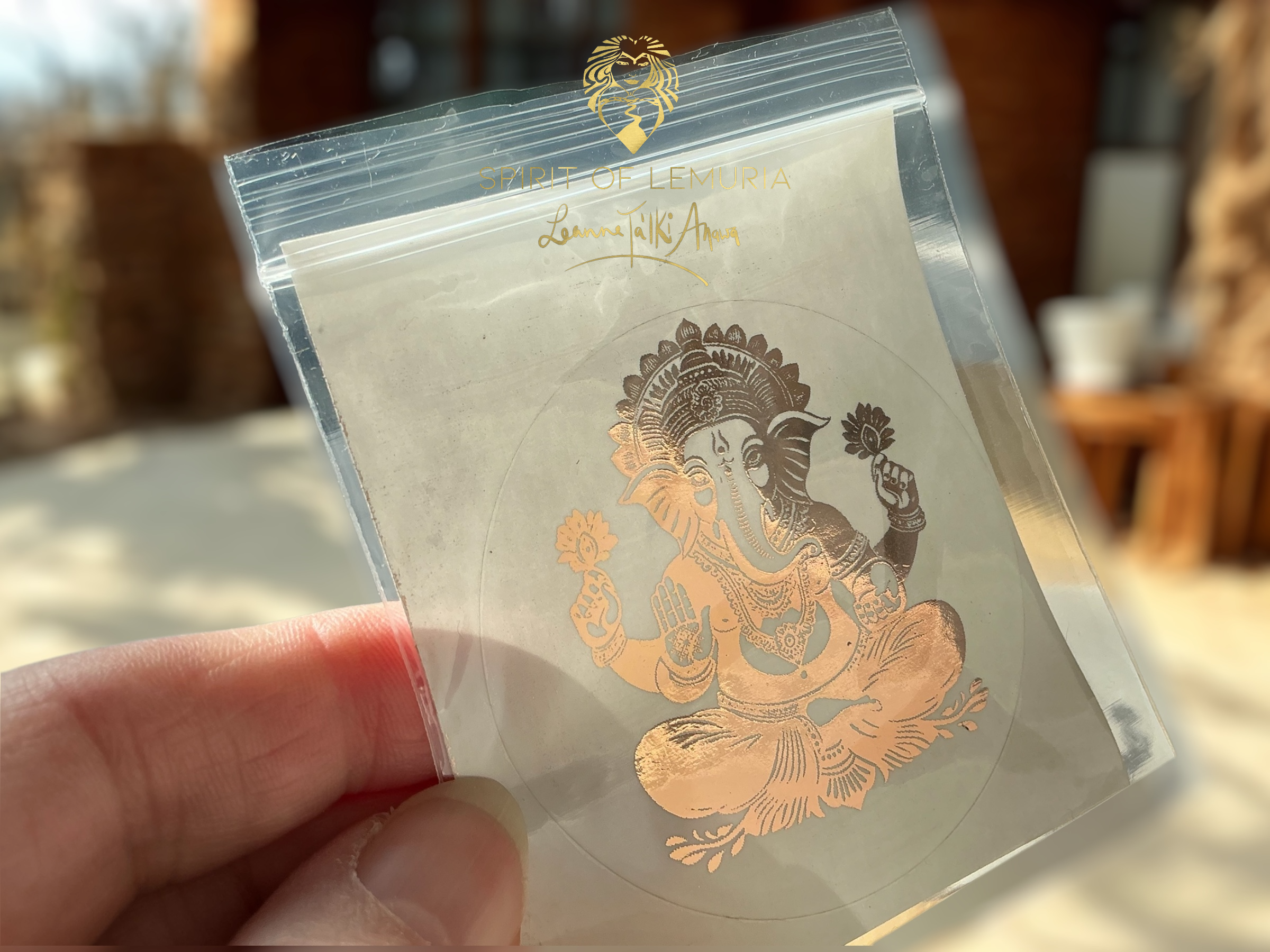 Spirit of Lemuria – Adesivo por atacado – Autocolante de Geometria Sagrada Ganesh 2 Foiled4