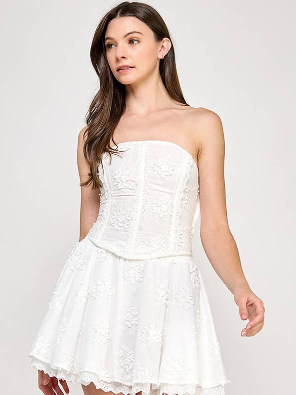 3D-Blumen Trägerloses Korsett-Top für den Großhandel von Genzy Clothing