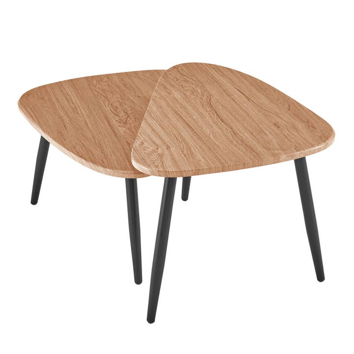 Danya B - Vente Tables basses - Ensemble de 2 tables basses semi-emboîtables ovales en forme de goutte d'Aurora5