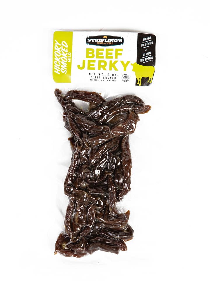 4oz Stripling's Beef Jerky - Hickory Smoked for wholesale by Stripling's General Store