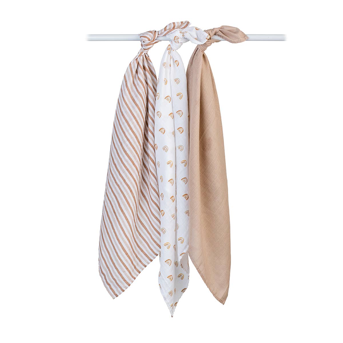 Lulujo Baby – Großhandel Babydecke – Baby – 3er-Pack Musselin-Empfangsdecken – Regenbögen3