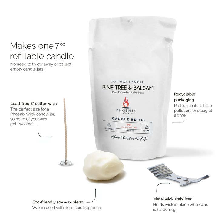 Phoenix Wick - Vente Kit de bricolage - Pine Tree & Balsam - Kit de fabrication de bougies6
