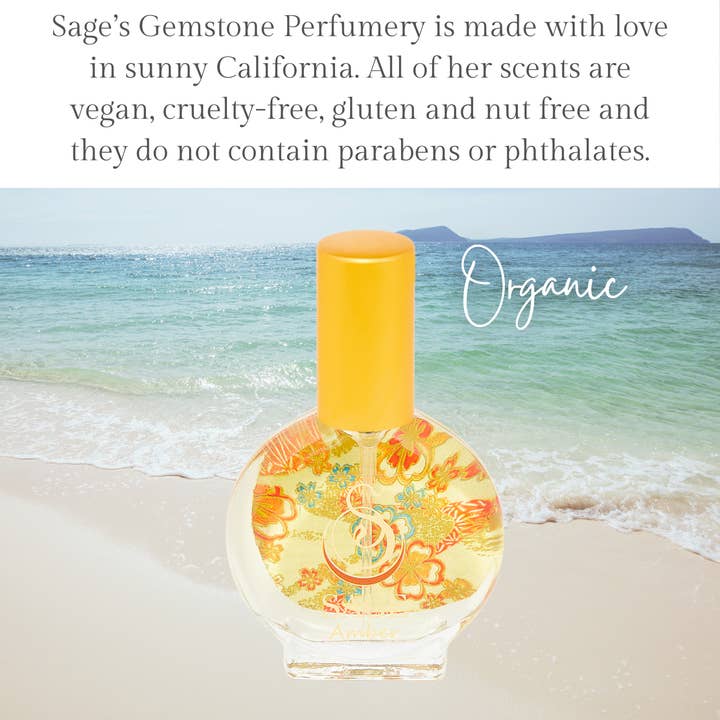The Sage Lifestyle - A Gemstone Perfumery - Wholesale Perfume/Eau de Toilette - Amber Organic Perfume Eau de Toilette Spray Mini- 1/2 oz4
