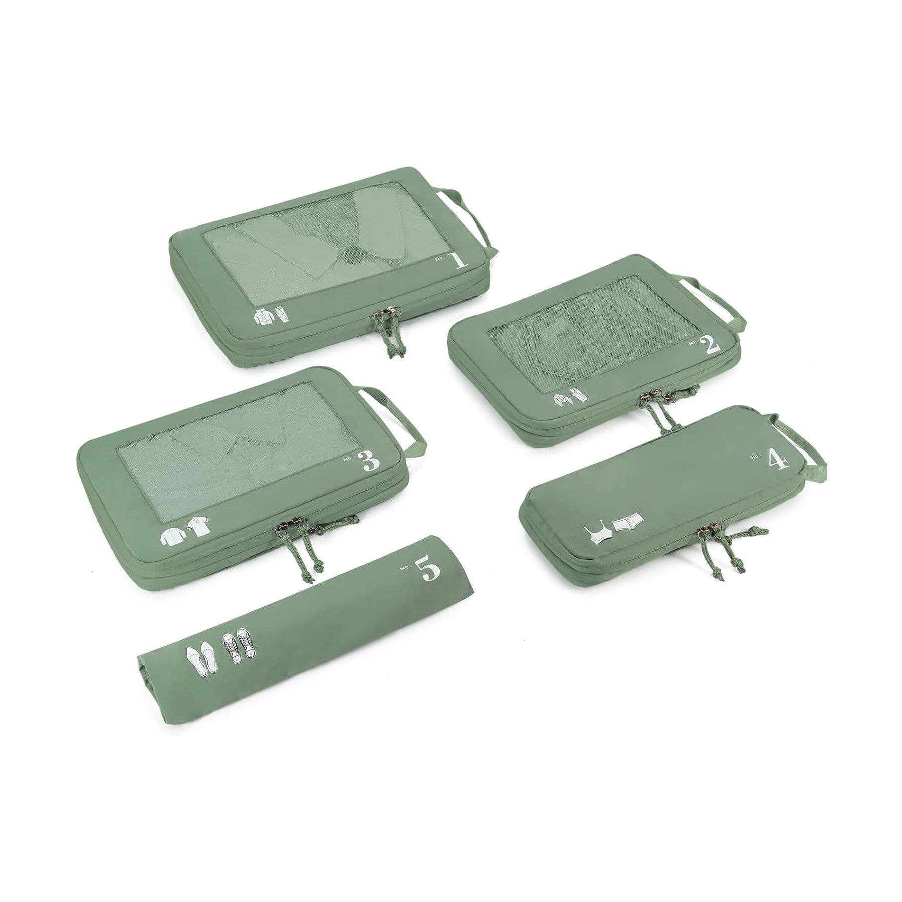 NARWEY INC - Wholesale Packing Cube - 5 Set Compression Packing Cubes for Suitcases Organiser Bags0