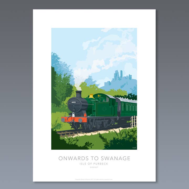 WEITER NACH SWANAGE (Landscape) für den Großhandel von KWILL FINE ART AND ILLUSTRATION