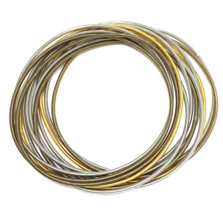 Sea Lily - Wholesale Woven/Braided Bracelet - 572 - Silver, Bronze, Gold Multi PW Bracelet Unbound