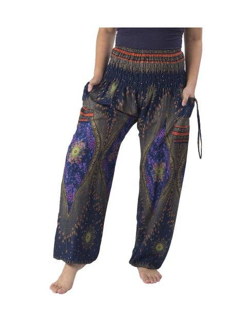 Harem Pants Boho Smocked Waist w/ Pockets- Stargaze for wholesale by Studio 12 Collective (previously Ethnic Lanna)