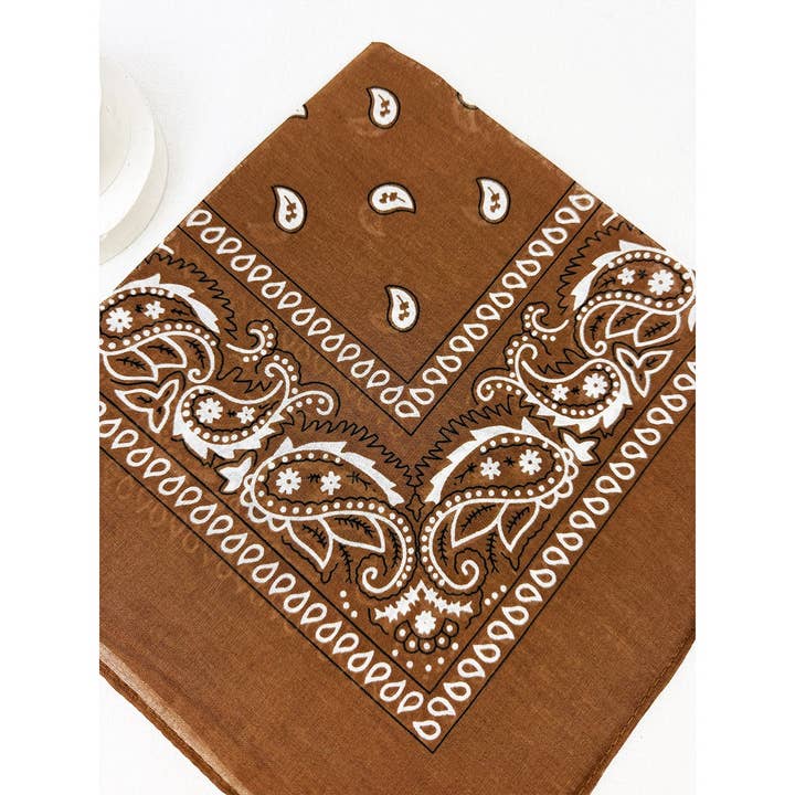 MARRON Bandanas à motif Paisley marron en vente sur Faire4