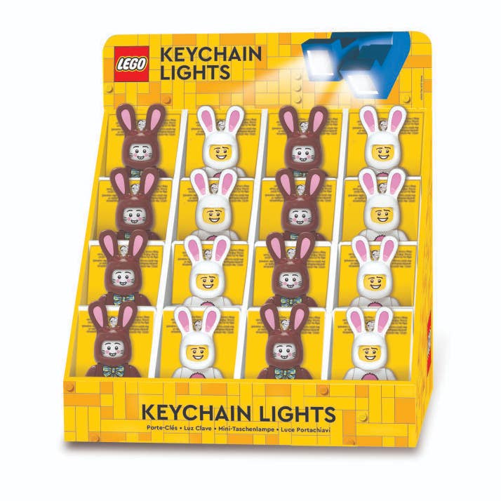 LEGO Easter Bunnies LED Keychain 16ct Merchandiser CDU for wholesale by Santoki LEGO Lights