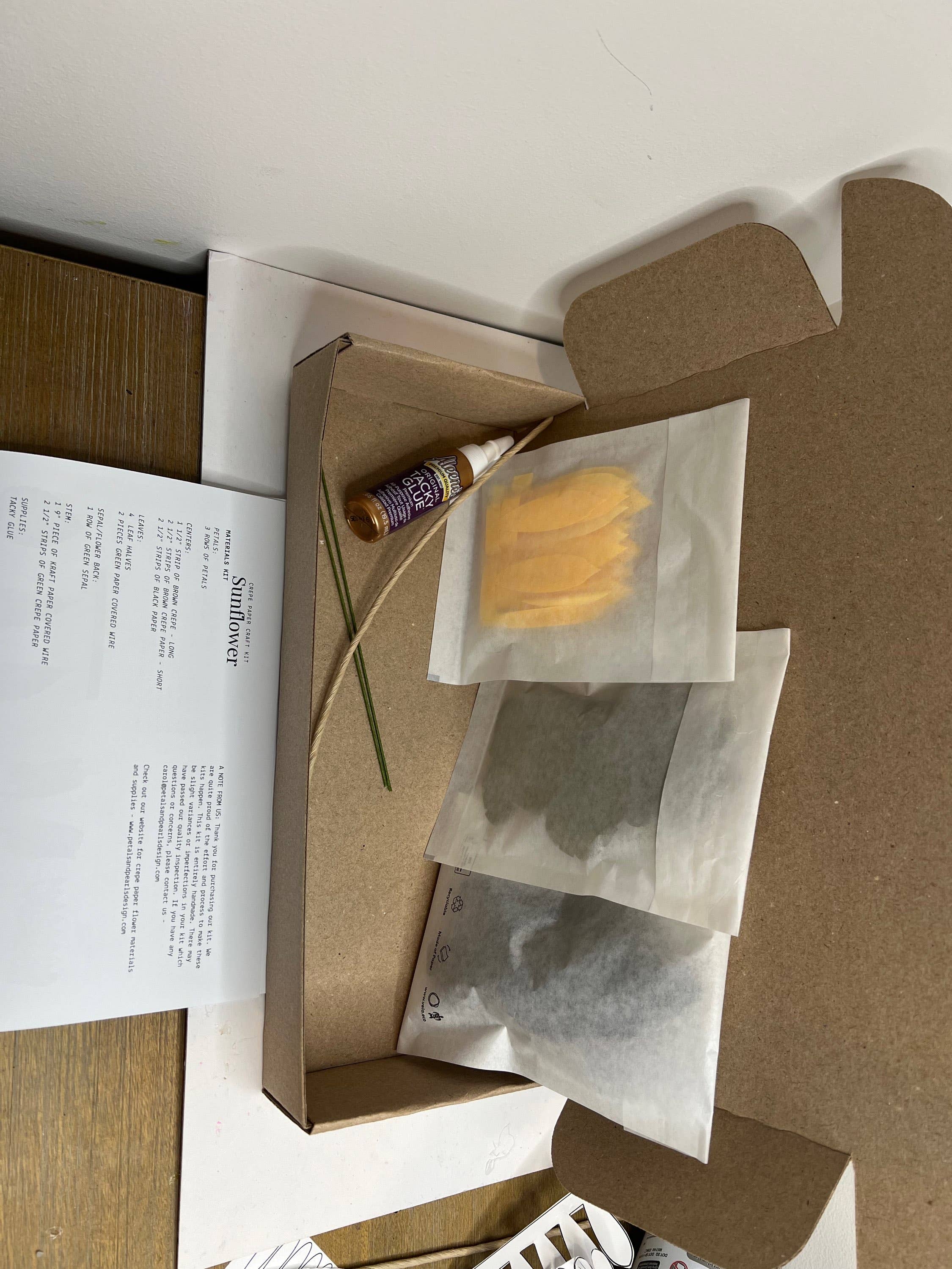 Petals and Pearls Design - Wholesale DIY Craft Kit - Crepe Paper Rolled Sunflower Kit2