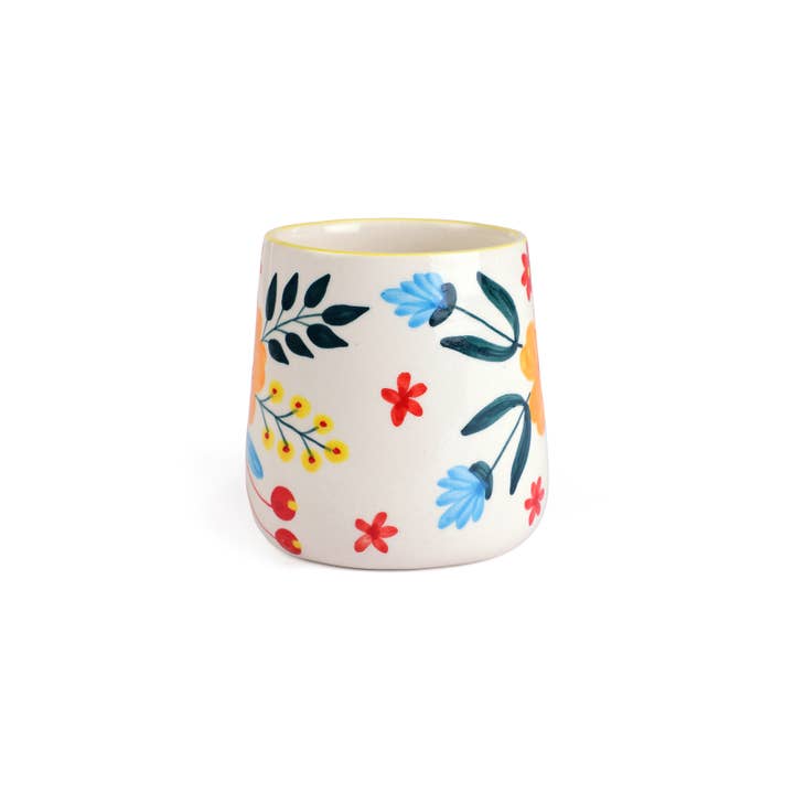 Casa Amarosa - Venta al por mayor Taza - Taza de café Floral Extravaganza, multicolor, 3.5 x 2.5 pulgadas