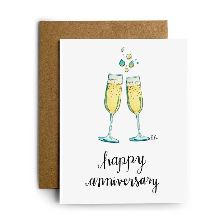 Champagnefluitkaarten voor wholesale door Eileen Graphics