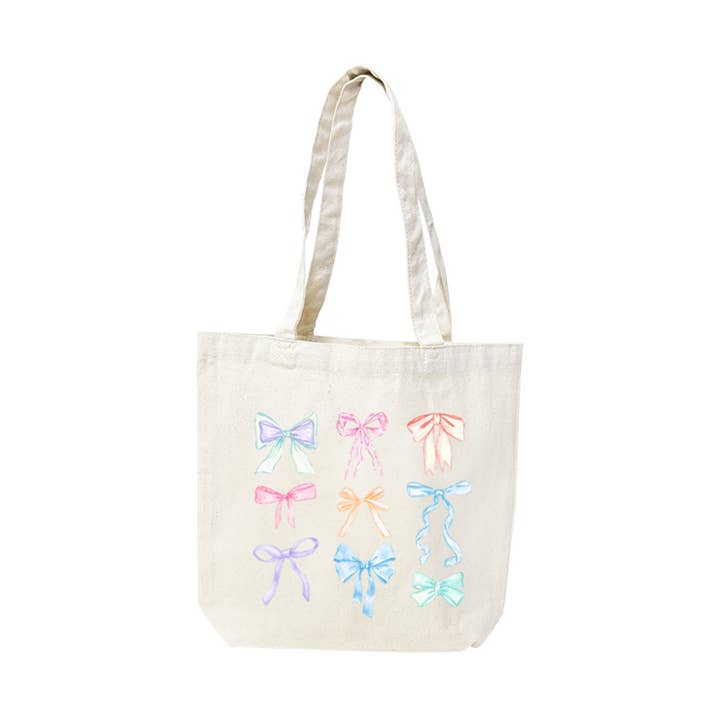 Darling Bow Small Canvas Tote for wholesale by Viv&Lou
