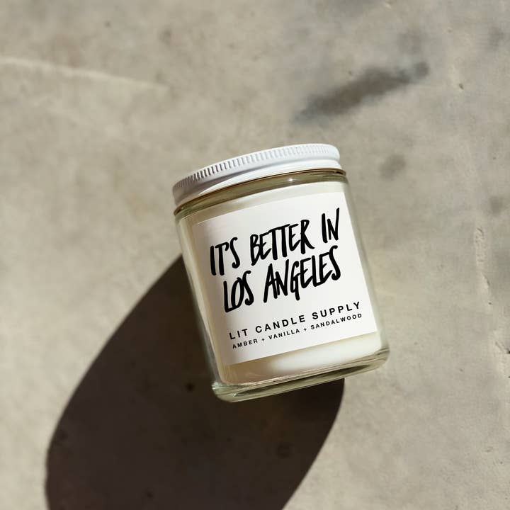 Lit Candle Supply - Wholesale Jar/Filled Candle - It's Better In Los Angeles, California Candle