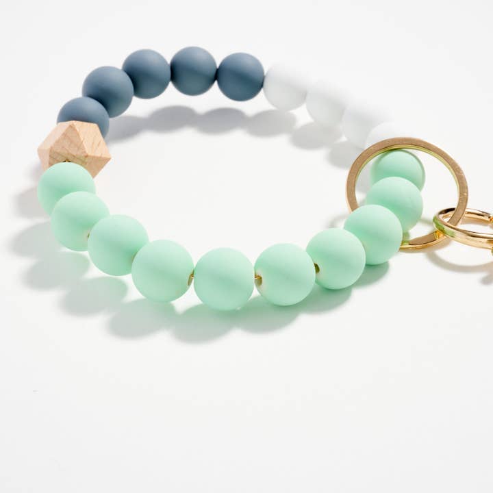 Frem - Wholesale Keychain bracelet - Beaded Bracelet Keychain with Tassel – Silicone Bead Wristlet Key Ring6