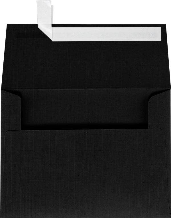 JAM PAPER - Wholesale Envelopes - JAM A7 Envelopes, Black Linen, Peel & Press, 50/PK0