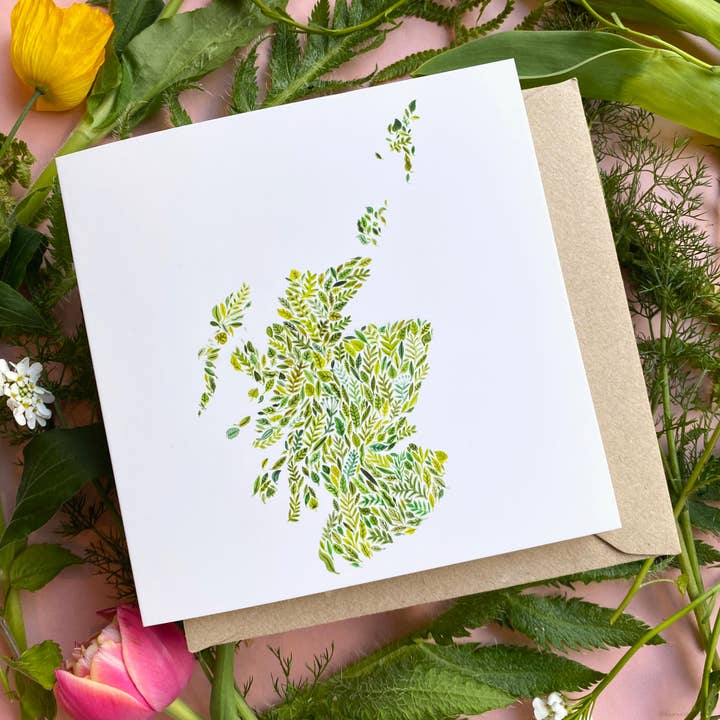 Botanical Scotland Greeting Card for wholesale by Samantha Dolan