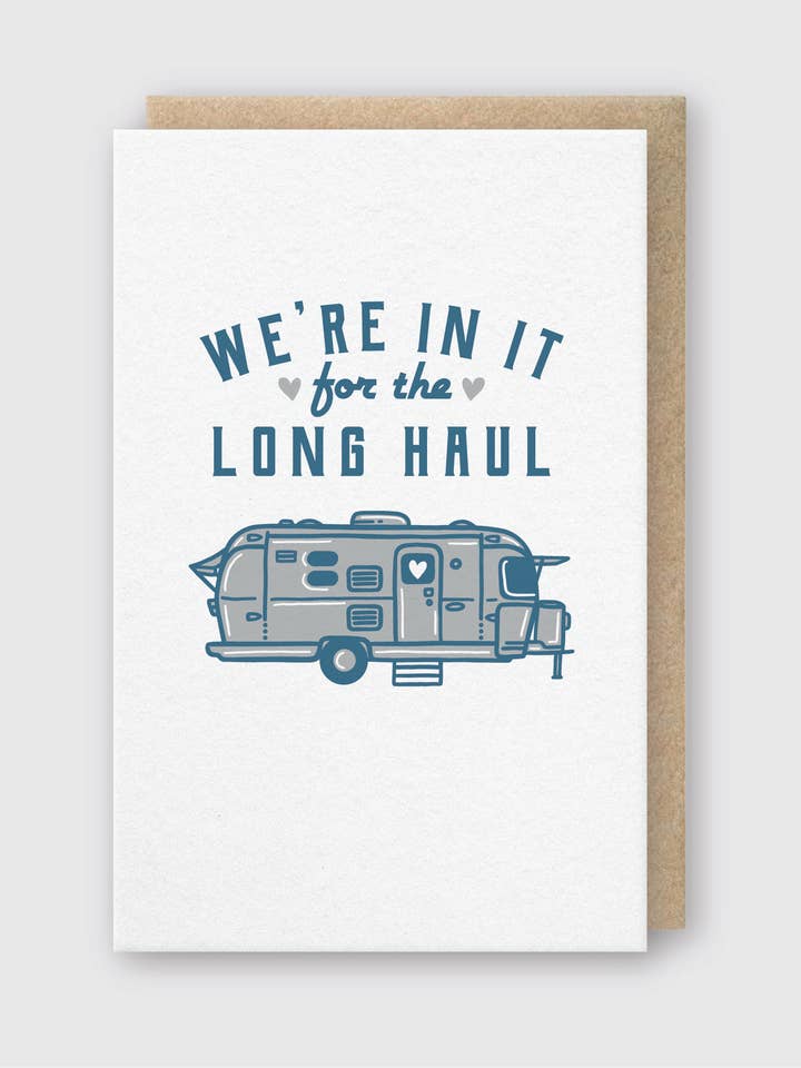 In It For The Long Haul Letterpress Love Card voor wholesale door Pike Street Press