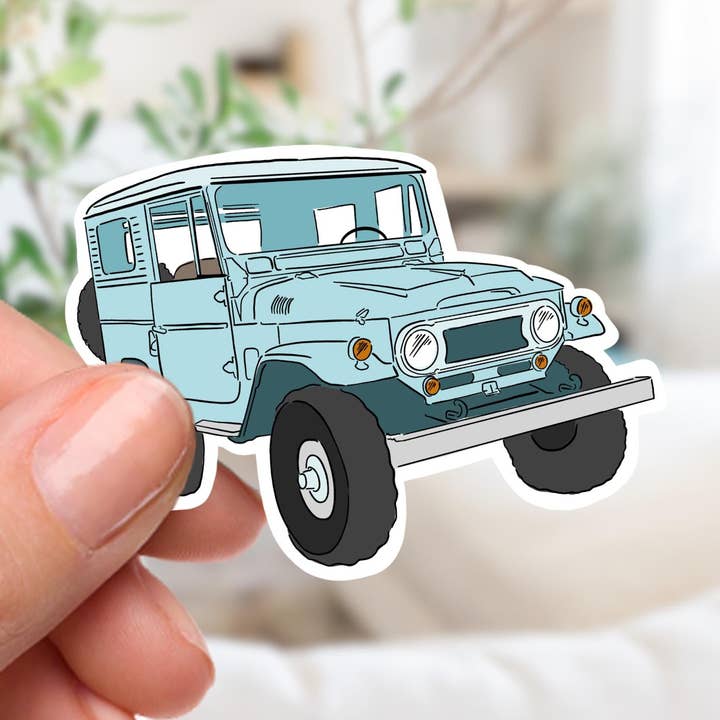 Baby Blue 1967 Toyota Land Cruiser FJ40 Sticker for wholesale by Couch McDoodles