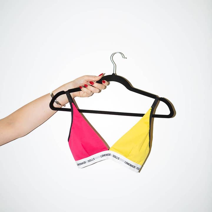 The Everyday Bralette- Yellow and Pink for wholesale by Lemonade Dolls