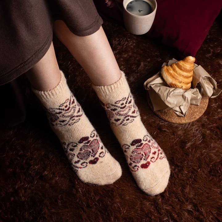 WK Sweetheart Merino Wool Crew Socks for wholesale by Siberia Spirit