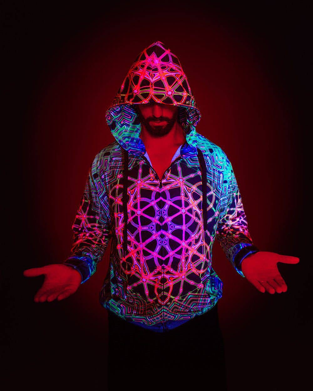 Mystic Mind - Wholesale Hoodie - Unisex - Sacred Geometry Hoodie | Fractal Hoodie | Psy Clothing | Festival Hoodie | Psychedelic Sweater | DMT Mandala - UV (HD)2