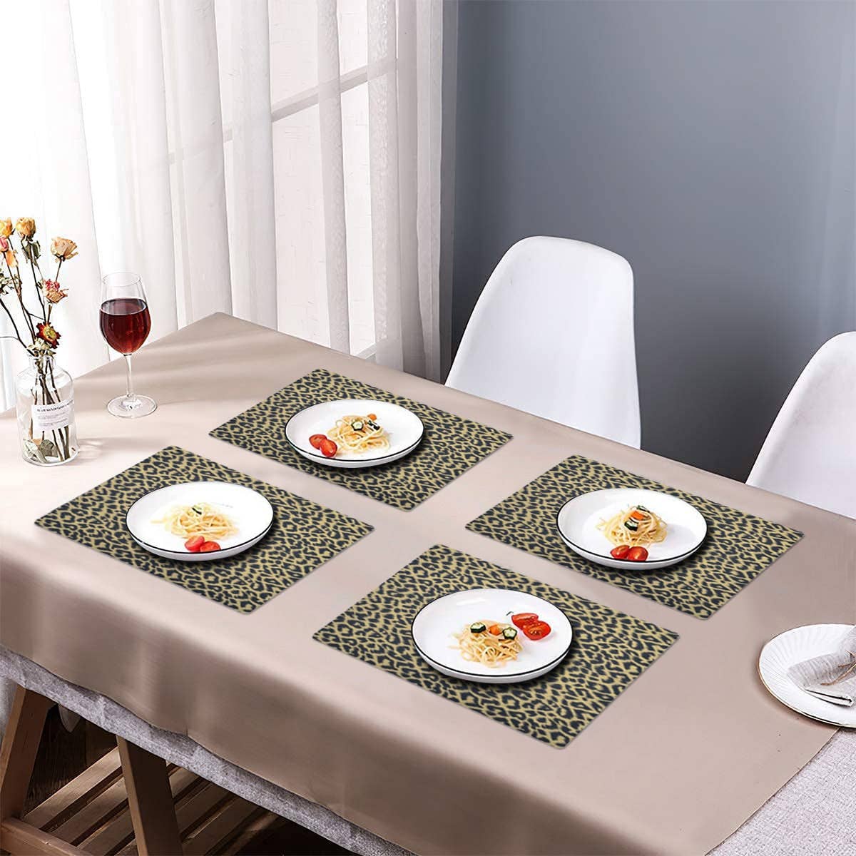 Gold Black PVC Placemats - Set of 4 and 6 for wholesale on Faire5
