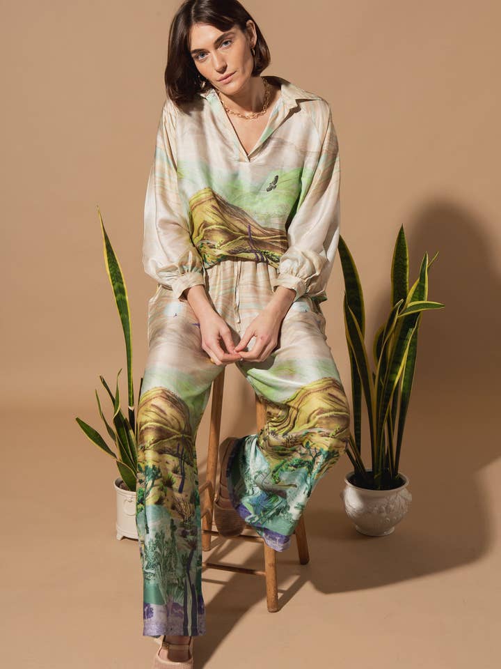 Cactus Print Silk Set for wholesale by Tilley & Grace