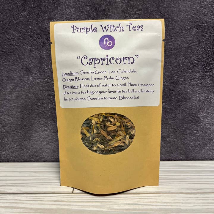 Steinbock-Zodiac Ingwer-Grüntee für den Großhandel von Purple Witch Teas LLC