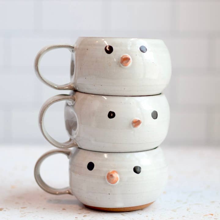 Gravesco Pottery - Wholesale Koffiemok - Snowman handgemaakte koffiemok Kerst Winter aardewerk 3