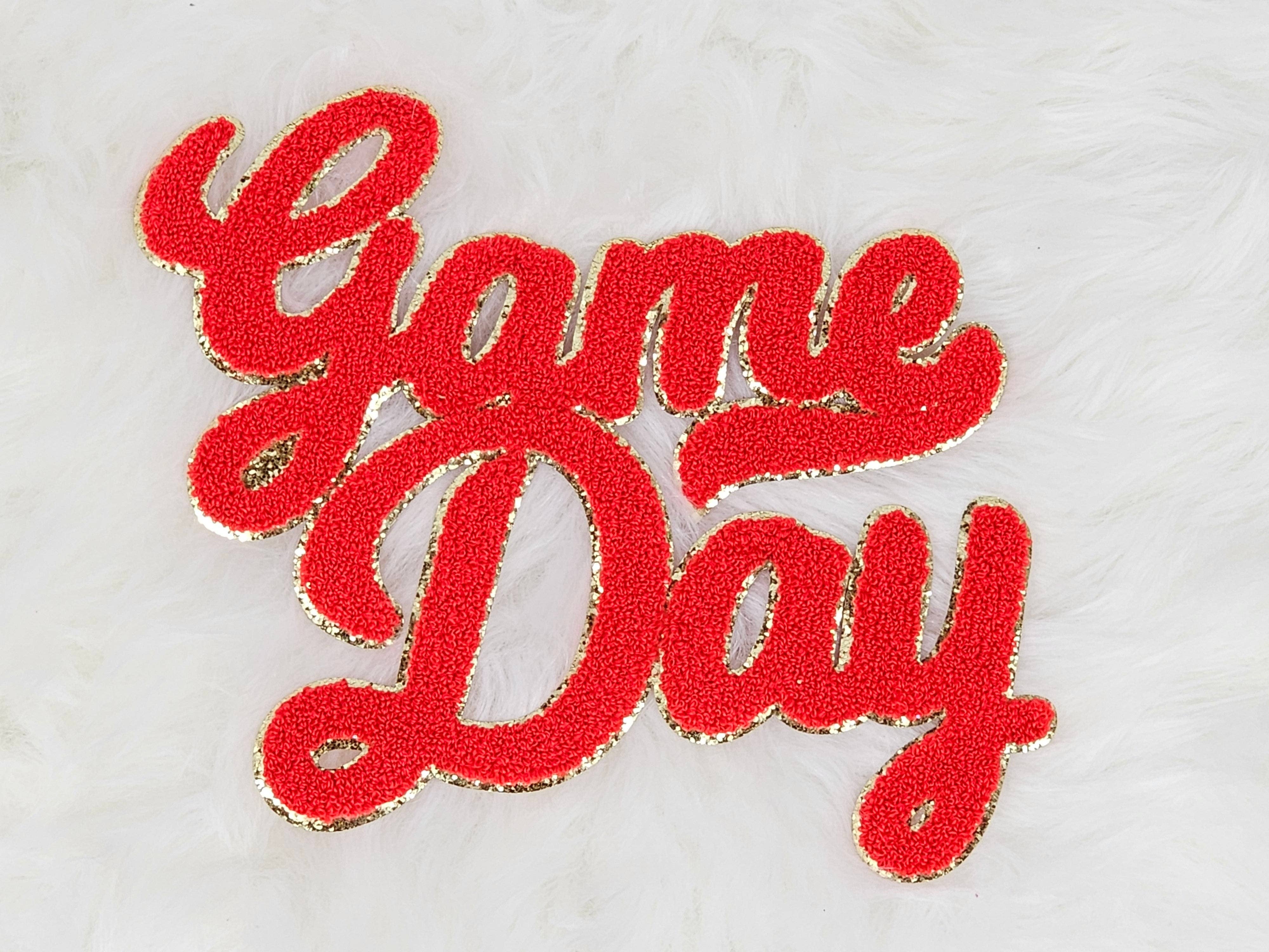Scratch Decor - Wholesale Patch - Large Game Day Chenille Gold Glitter Iron-on Patch5