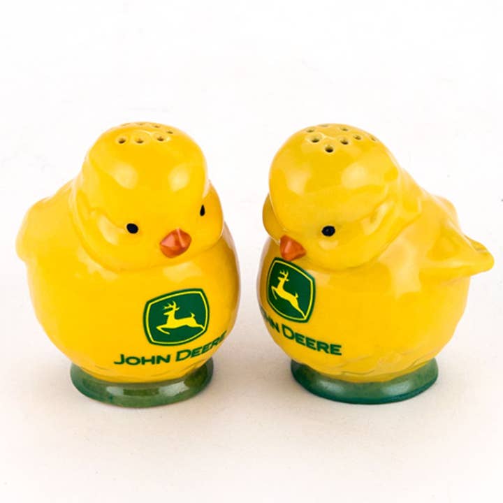 John Deere Chicks Salt & Pepper Set for wholesale by M Cornell Importers Inc