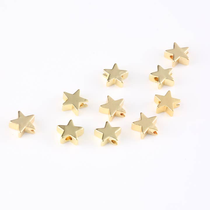 Beads Creation - Wholesale Individual Charm/Pendant - Gold Filled Star Bead, Spacer Beads, BD0492