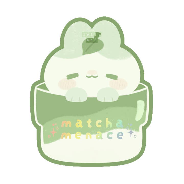 Matcha Menace Vinyl Sticker for wholesale by Lottemp3