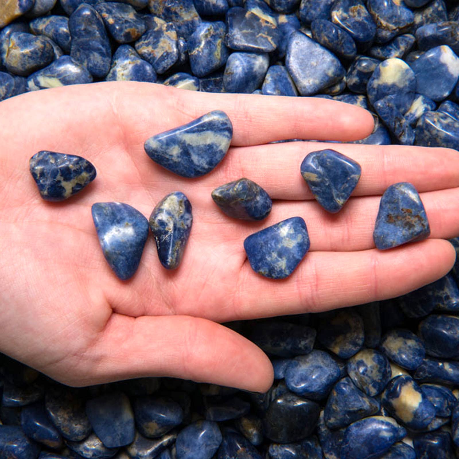 Fantasia Mining - Wholesale Spiritual Stone/Crystal - Tumbled Sodalite - XS - B Grade - Brazil (1 lb)1