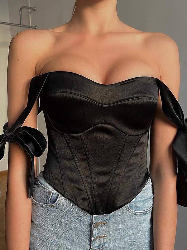 vest met diepe v-hals voor alle combinaties en diepe croptop met V-hals voor wholesale door Queen Fashion