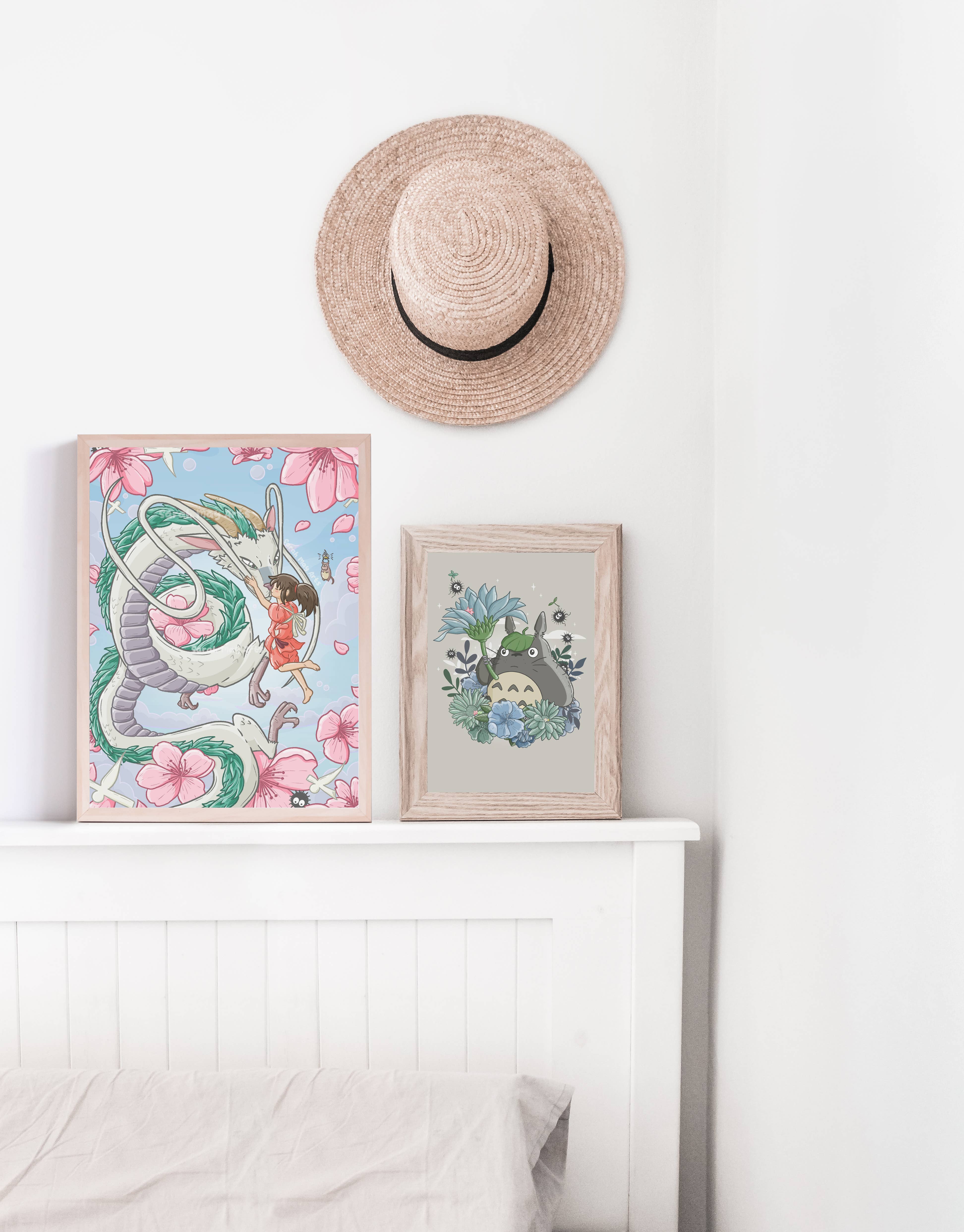 Sarah May Arts - Wholesale Art Print - Spirit Dragon Print | Fine Line Anime Floral Art4