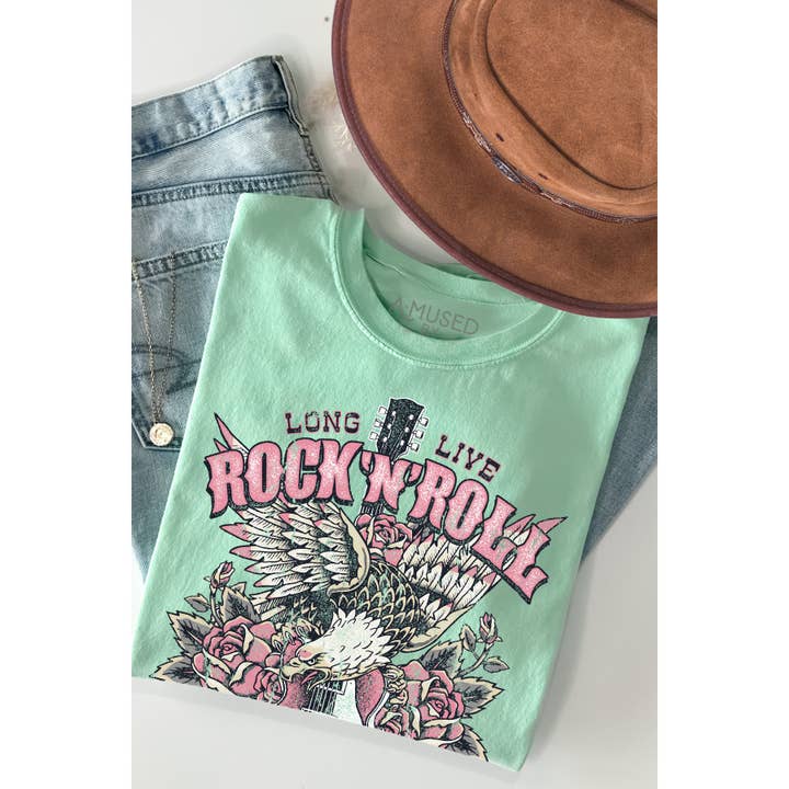 Rock and Roll T-shirt met korte mouwen voor wholesale door Amused by Blue
