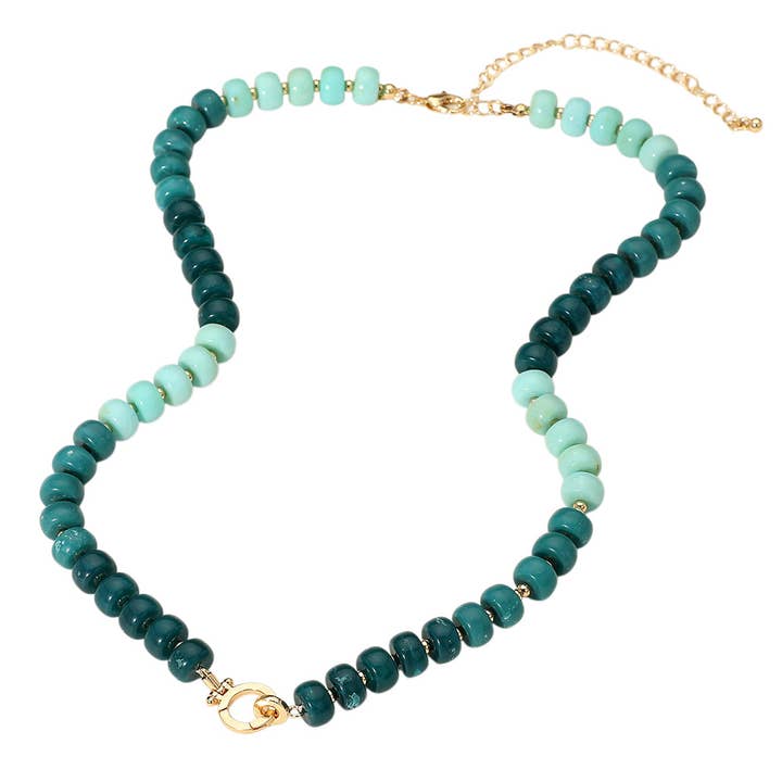 Sensibling Corp. - Wholesale Beaded/Pearl Necklace - Marbled Beaded Clasp Accent Necklace16