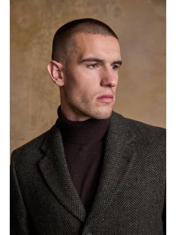 Jack Murphy Clothing - Wholesale Coat - Men's - Owen Tweed Coat - Donegal Pine Herringbone7