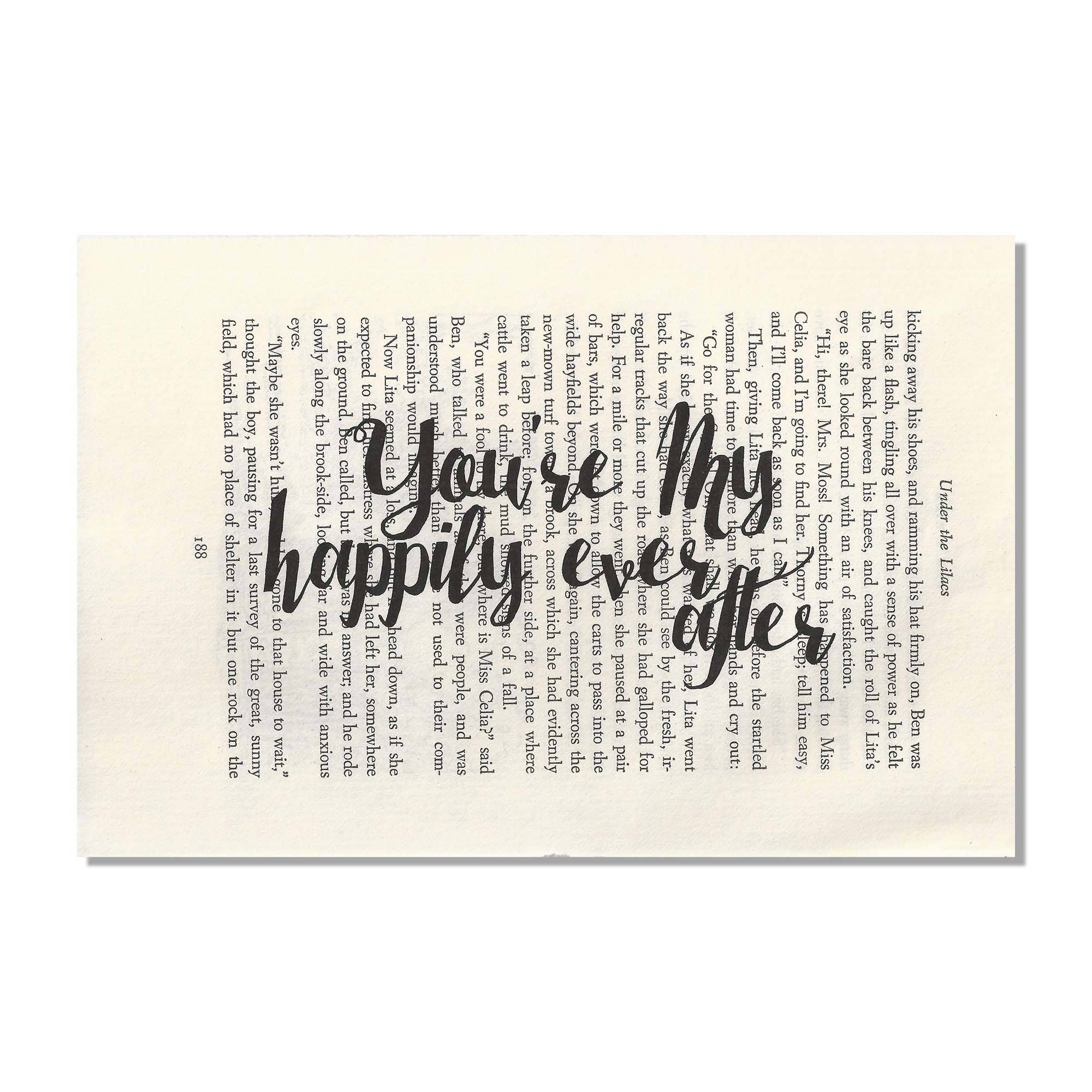 Cecelia Rose Book Page Art - Wholesale Art Print - You're My Happily Ever After0