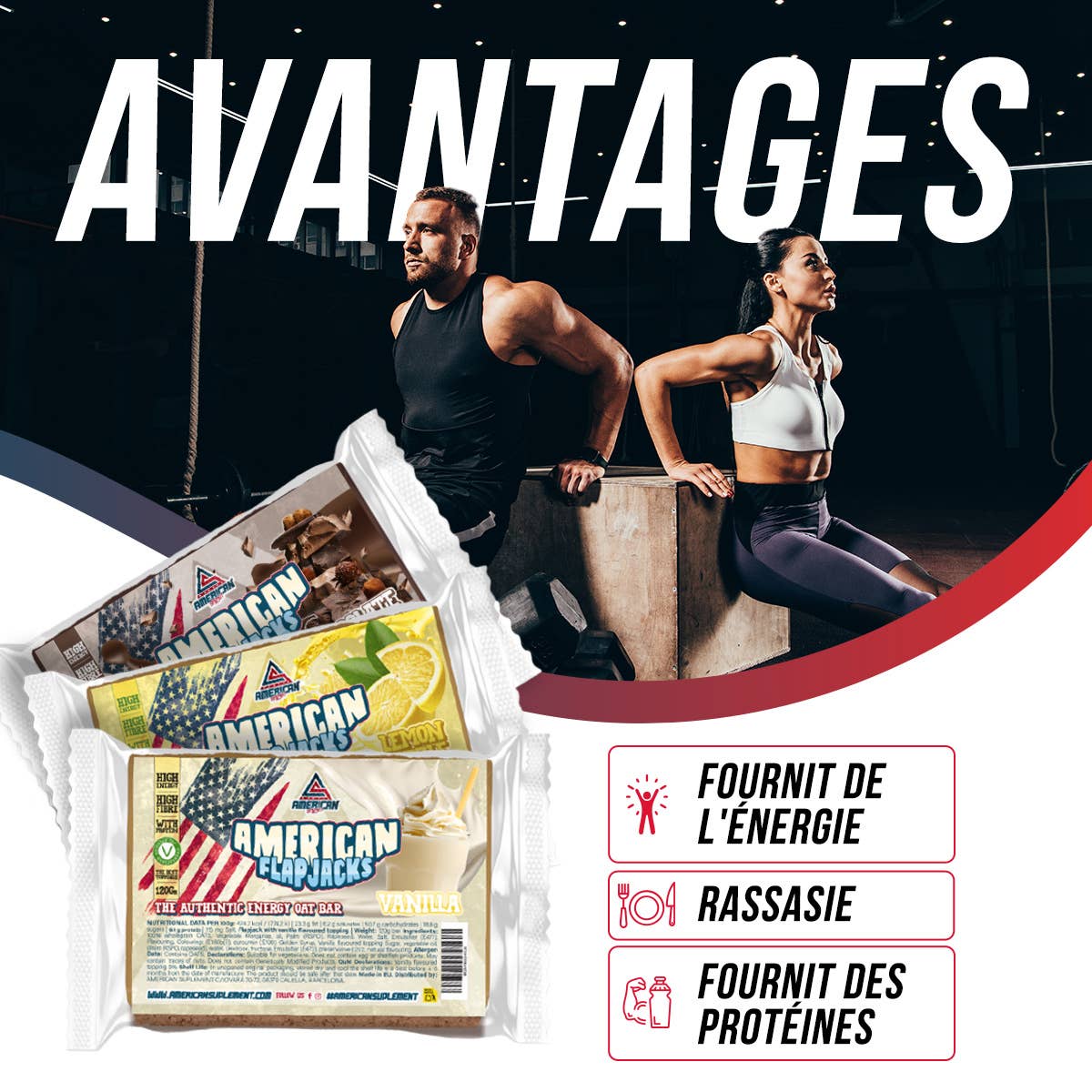 AMERICAN SUPLEMENT S.L. – wholesale Snacksbar – Havreflapjack med protein 24 enheter x120 g11