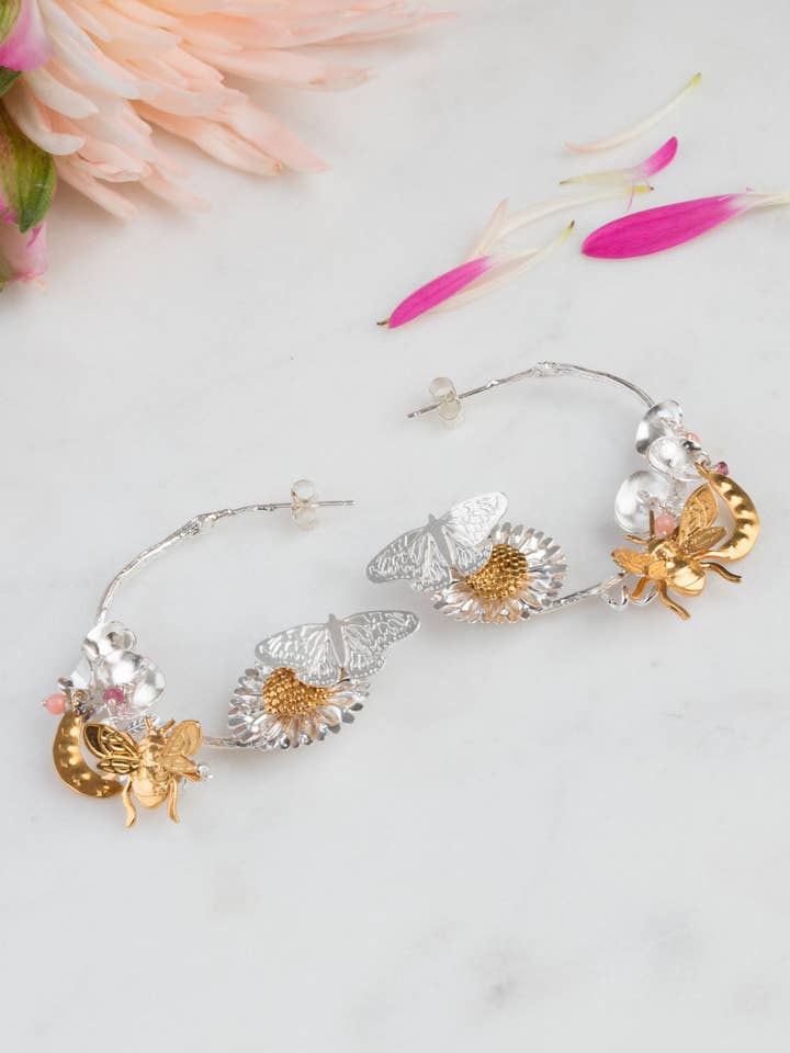 Créoles Country Garden pour la vente par Amanda Coleman Jewelry