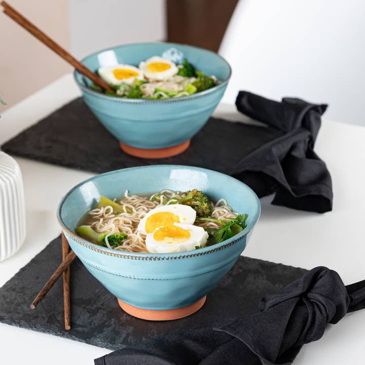 Kook - Wholesale Bowl - Kook Terracotta Ramen Bowls with Chopsticks, 36 oz, Set of 25